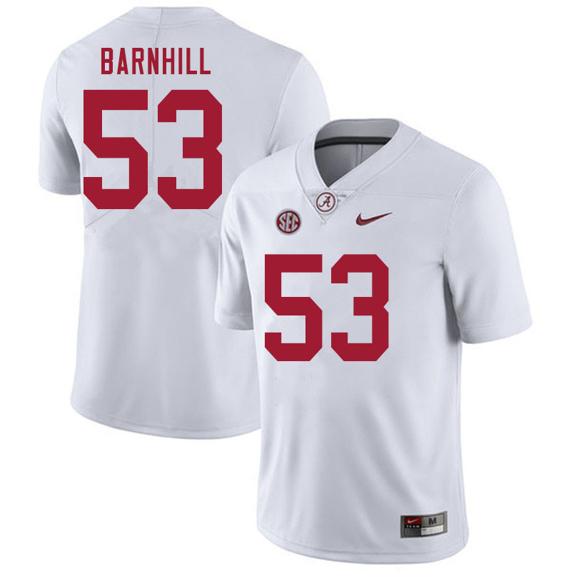 Men #53 Matthew Barnhill Alabama White Tide College Football Jerseys Sale-White